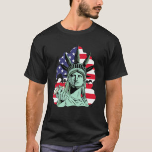Camiseta Estátua Engraçada Da Liberdade Fumando Patriótico 
