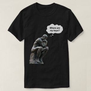 Camiseta Estatua engraçada do Pensador de Rodin - Onde Estã