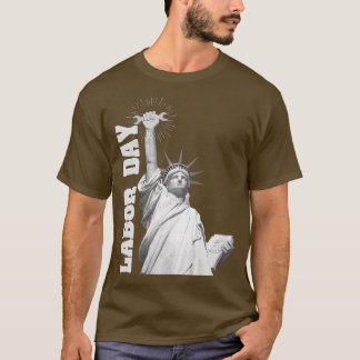Camiseta Estátua Feliz Dia do Trabalho dos EUA