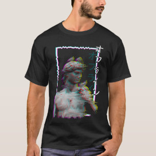 Camiseta Estátua Grega Antiga Synthwave Vaporwave Glitch fr