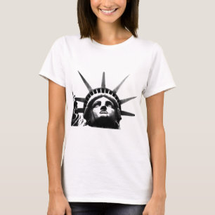 Camiseta Estátua Negra e Branca da Liberdade