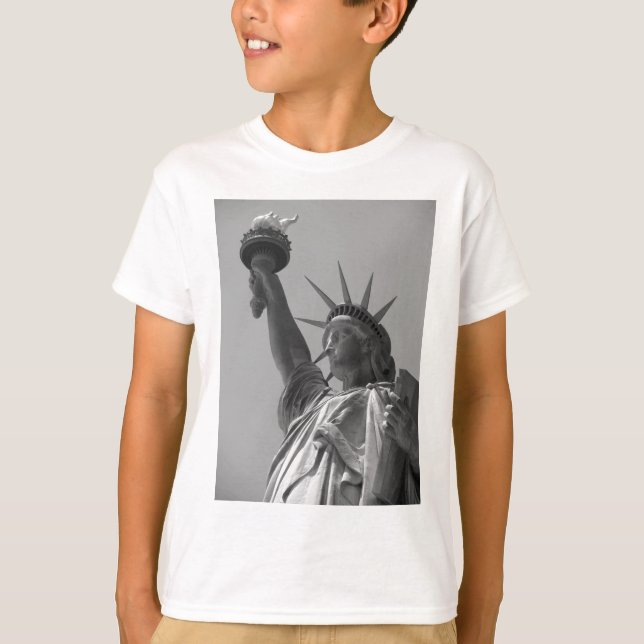 Camiseta Estátua Negra e Branca do Nova Iorque da Liberdade (Frente)