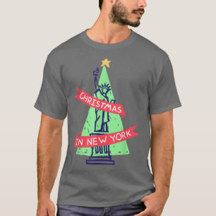 Camiseta Estátua Nova Iorque dos EUA da Árvore de Natal da 