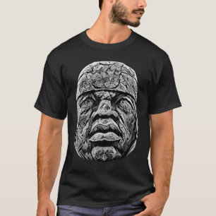 Camiseta Estátua Olmec Colossal Cabeça Olmeca México Cabeça