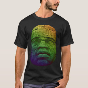 Camiseta Estátua Olmec Colossal Cabeça Olmeca México Cabeça