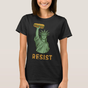 Camiseta Estátua Resistente Da Cara Sanduíche Da Liberdade