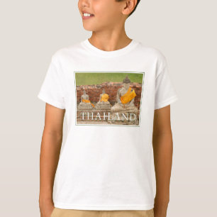 Camiseta Estátuas de Budas Sentados Ayutthaya, Tailândia