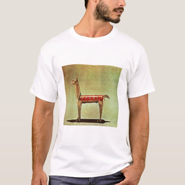 Camiseta Estatueta de prata do lama, de Peru, depois de (Frente)