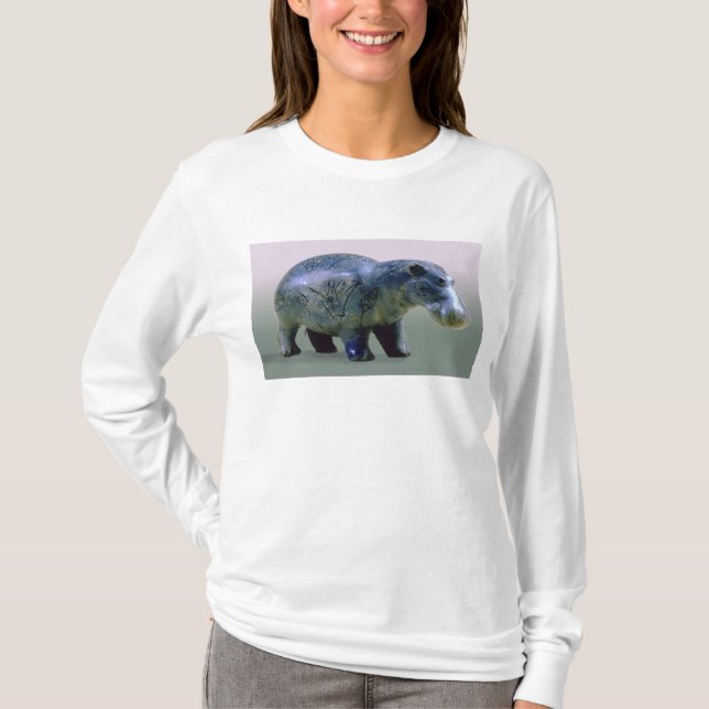 Camiseta Estatueta de um hippopotamus (Frente)