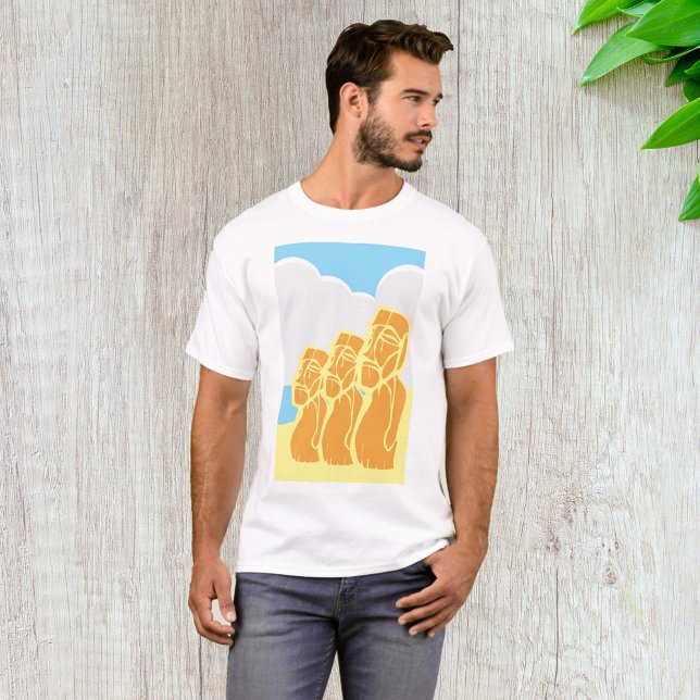 Camiseta Estatuetas Moai da Ilha de Páscoa (Criador carregado)