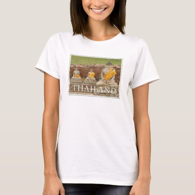 Camiseta Estatutos de Sitting Buddhas | Ayutthaya, Tailândi (Frente)
