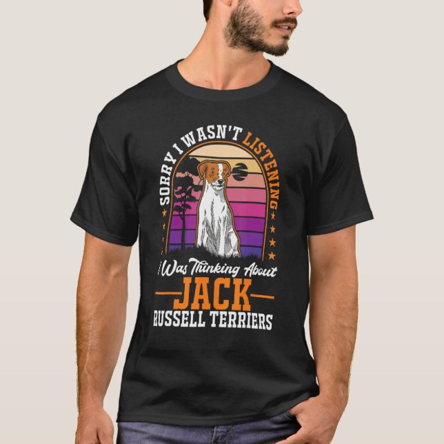 Camiseta Estava pensando em Jack Russell Terriers (Frente)