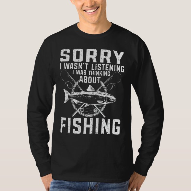 Camiseta Estava Pensando Em Pescar Pesca 2 (Frente)