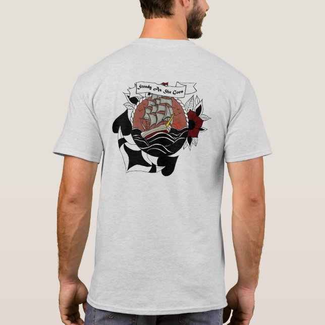 Camiseta Estável Enquanto Ela Vai À Arte Vintage (Verso)