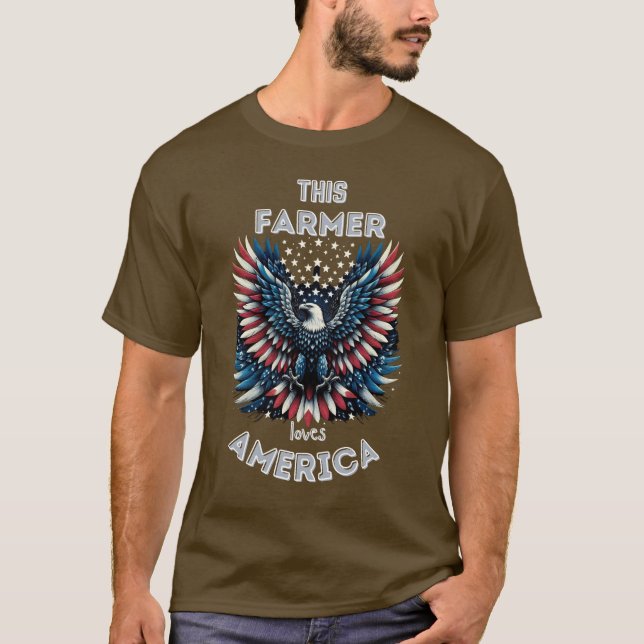 Camiseta Este Agricultor ama a águia Patriótica Americana (Frente)