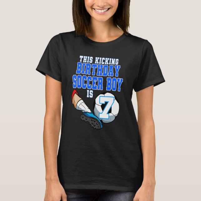 Camiseta Este Aniversário É 7 Tema De Futebol Birthda (Frente)
