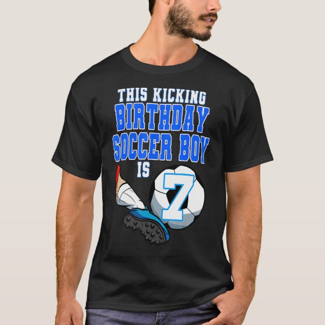 Camiseta Este Aniversário É 7 Tema De Futebol Birthda (Frente)