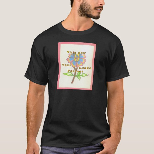 Camiseta Este Ano Novo Parece Um Impressão De Arte Floral P (Frente)
