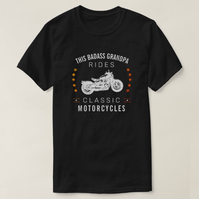 Camiseta Este Avô Ruim Dirige As Estrelas De Motociclos Clá (Frente do Design)