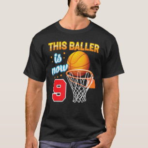 Camiseta Este Baller Tem Agora 9 Anos 9 Anos Noite De Baske
