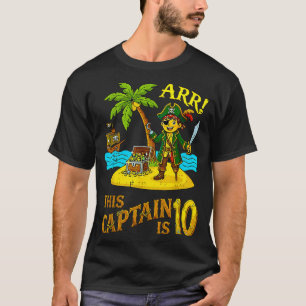Camiseta Este capitão é um menino aniversariante pirata de 