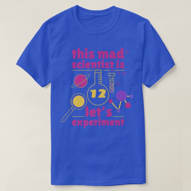 Camiseta Este Cientista Louco é 12 12 de Aniversário (Frente do Design)