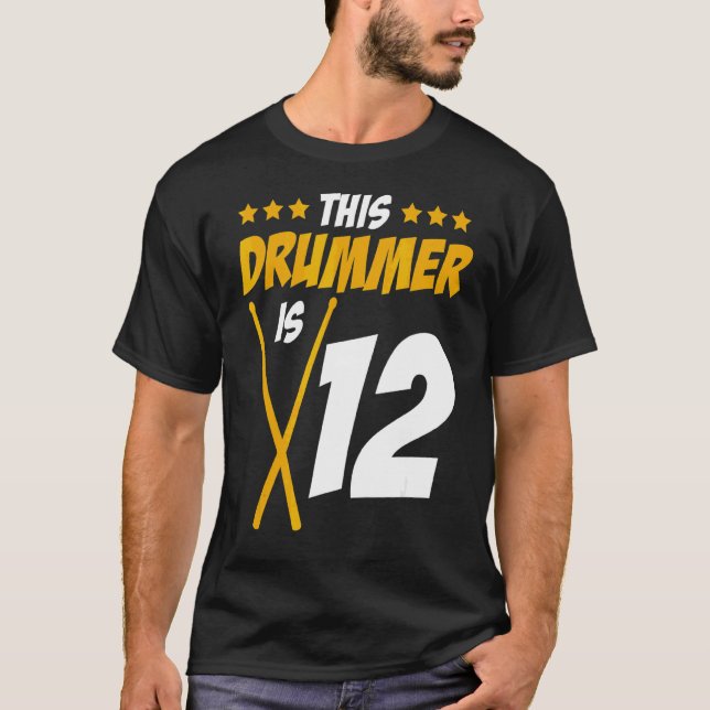 Camiseta Este Drummer É 12 Drummer Drum Set Music (Frente)