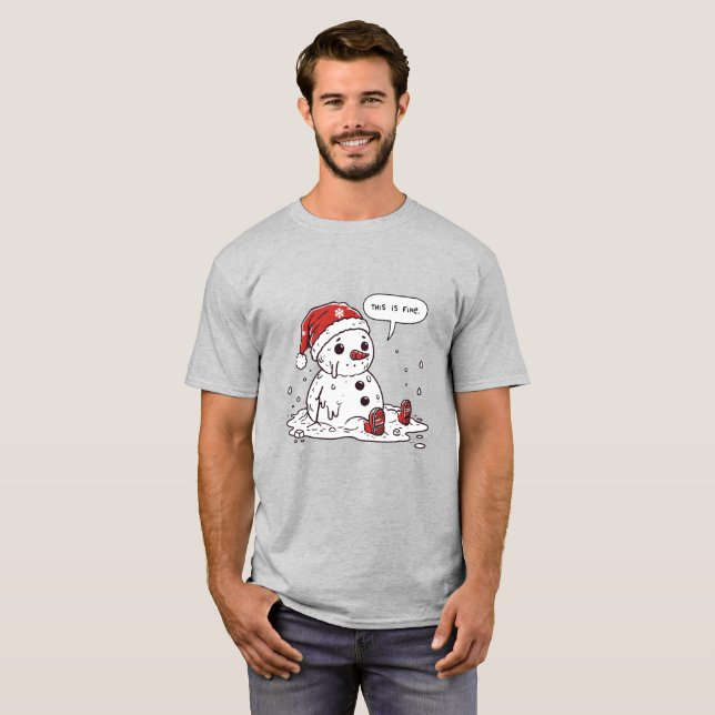 Camiseta Este é Fine Melting Snowman (Frente Completa)