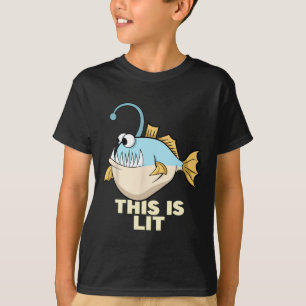 Camiseta Este É Lit Peixe Pescador Monstro Pesca Pescador