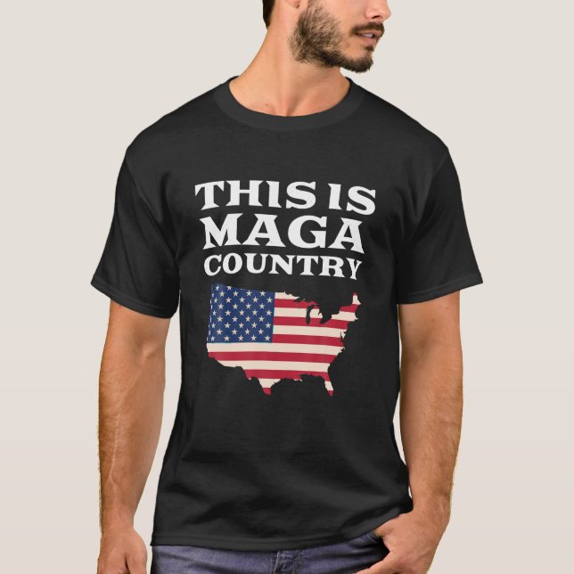 Camiseta Este é Maga Country Trump Notícias Falso Hoax Red  (Frente)