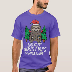 Camiseta Este é meu animal de Natal Pajama Sloth Xmas PJs