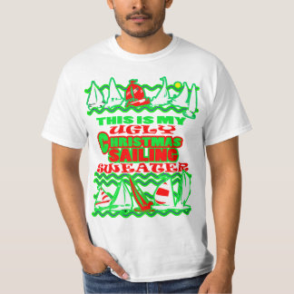 Camiseta Este é meu Barco Velejador de Natal Feio