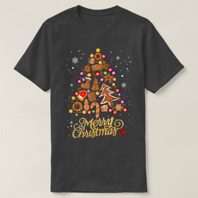 Camiseta Este É Meu Biscoito De Natal Fazendo Árvore De Nat (Frente do Design)