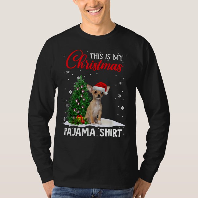 Camiseta Este É Meu Cachorro De Natal Do Pajama Chihuahua X (Frente)
