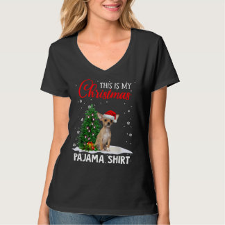 Camiseta Este É Meu Cachorro De Natal Do Pajama Chihuahua X