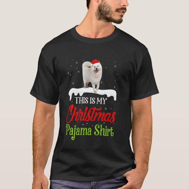 Camiseta Este É Meu Cachorro De Natal Pajama Samoyed (Frente)