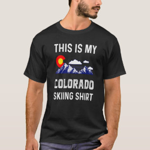 Camiseta Este É Meu Colorado Skiing Denver Map Flag Co Souv