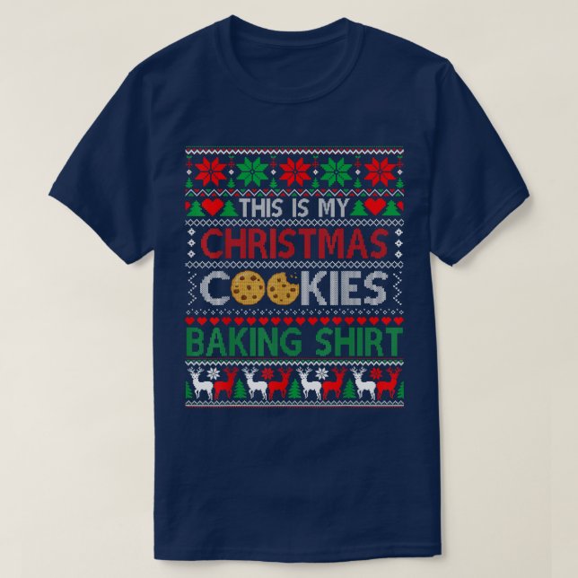 Camiseta Este É Meu Cookie De Natal Fazendo Baker Xmas Paja (Frente do Design)