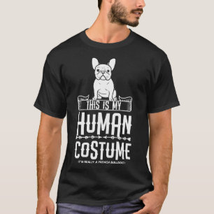 Camiseta Este É Meu Costume Humano Francês Bulldog Frenchie
