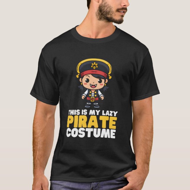 Camiseta Este É Meu Costume Pirata Pregado Pirata Kawaii Ha (Frente)