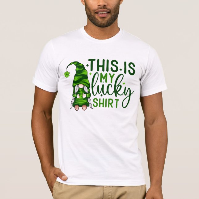 Camiseta Este É Meu Gnomo Verde Sortudo (Frente)