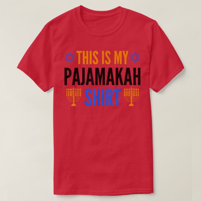 Camiseta Este É Meu Hanukkah Pajamakah Chanukah Pajama Jewi (Frente do Design)