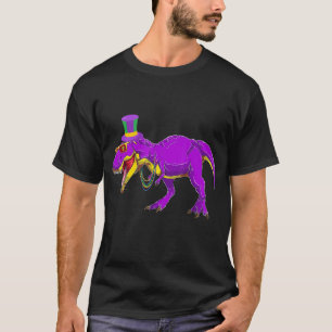Camiseta Este É Meu Mardi Grawr Gras Yellow Pajama T Rex Me