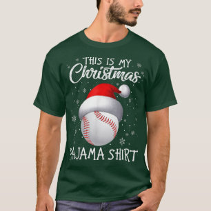 Camiseta Este É Meu Natal Pajama Baseball Santa Hat Sno