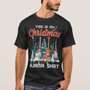 Camiseta Este É Meu Natal Pajama Engraçado Violão Xmas Musi