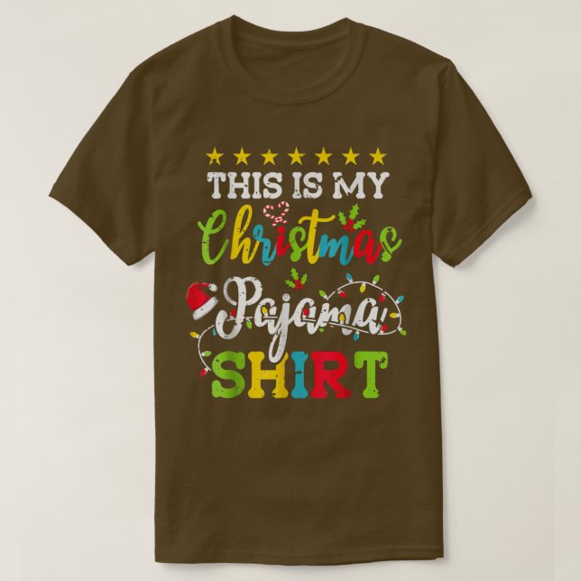 Camiseta Este É Meu Natal Pajama Engraçado Xmas Luz Chri (Frente do Design)