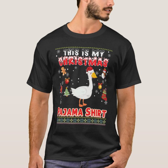 Camiseta Este É Meu Natal Pajama Goose Ugly Sweater Me (Frente)