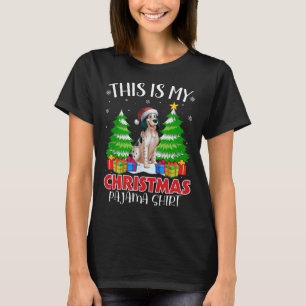 Camiseta Este É Meu Natal Pajama Inglês Cachorro Xma
