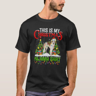 Camiseta Este É Meu Natal Pajama Lighting Borzoi Dog Xm