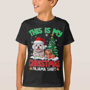 Camiseta Este É Meu Natal Pajama Maltês Cachorros Amantes X
